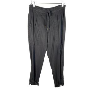 Young Fabulous & Broke Women's Cargo Jogger Pants M Black Rolled Cuffs EUC!